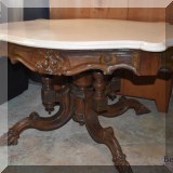 F37. Victorian marble top pedestal table. 